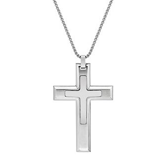 Men's LYNX Stainless Steel Cross Pendant