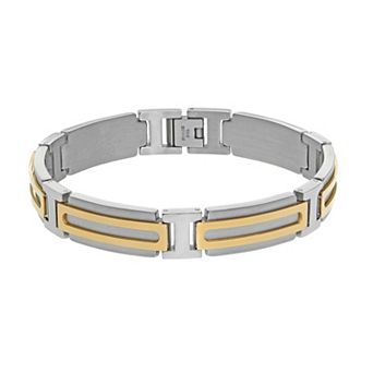 Men's LYNX Two Tone Stainless Steel Link Bracelet