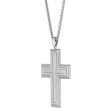 Men's LYNX Stainless Steel Cross Pendant Necklace