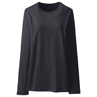 Petite Lands' End Relaxed-Fit Supima Long Sleeve Cotton Crewneck Tee