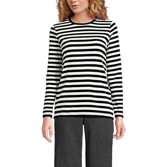 Petite Lands' End Relaxed-Fit Supima Long Sleeve Cotton Crewneck Tee