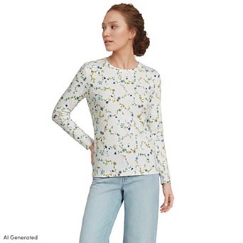 Petite Lands' End Relaxed-Fit Supima Long Sleeve Cotton Crewneck Tee