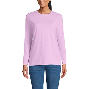 Petite Lands' End Relaxed-Fit Supima Long Sleeve Cotton Crewneck Tee