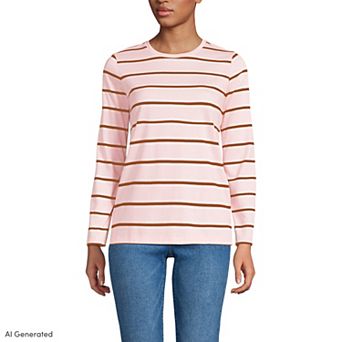 Petite Lands' End Relaxed-Fit Supima Long Sleeve Cotton Crewneck Tee
