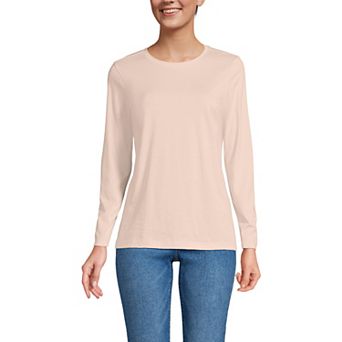 Petite Lands' End Relaxed-Fit Supima Long Sleeve Cotton Crewneck Tee