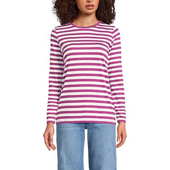 Petite Lands' End Relaxed-Fit Supima Long Sleeve Cotton Crewneck Tee