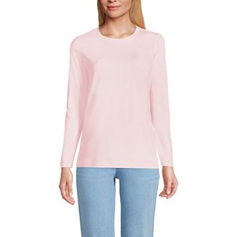 Petite Lands' End Relaxed-Fit Supima Long Sleeve Cotton Crewneck Tee
