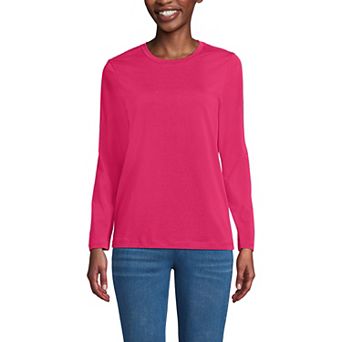 Petite Lands' End Relaxed-Fit Supima Long Sleeve Cotton Crewneck Tee
