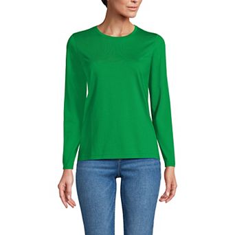 Petite Lands' End Relaxed-Fit Supima Long Sleeve Cotton Crewneck Tee
