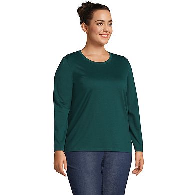 Plus Size Lands' End Relaxed Supima Cotton Crewneck Tee