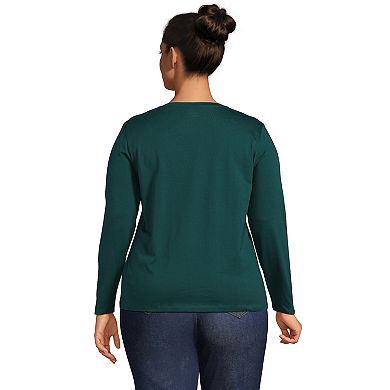 Plus Size Lands' End Relaxed Supima Cotton Crewneck Tee
