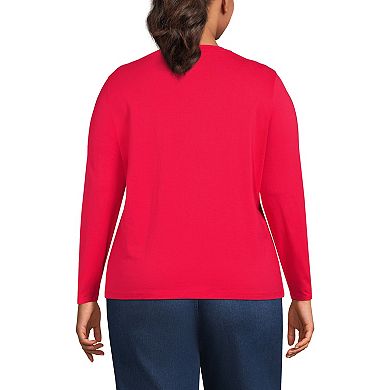 Plus Size Lands' End Relaxed Supima Cotton Crewneck Tee