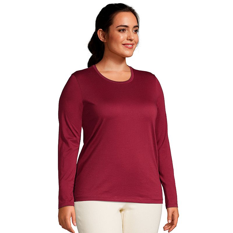 Plus Size Lands End Relaxed Supima Cotton Crewneck Tee, Womens, Size: 1XL