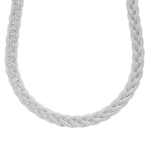 Sterling Silver Braided Mesh Necklace