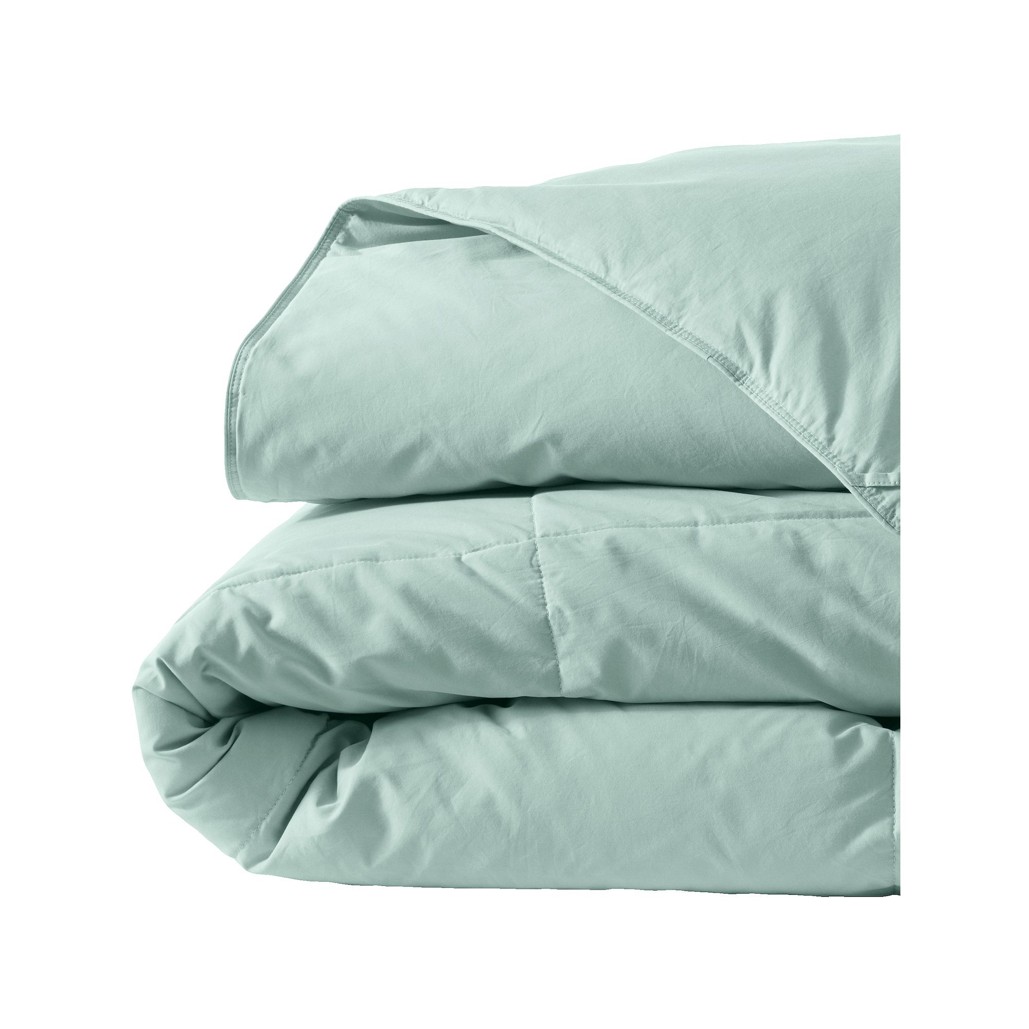 Lands End Solid Essential Pureloft Box Comforter, Desert Green