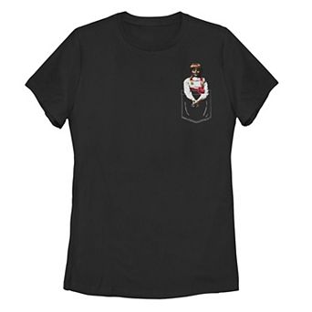 Juniors' The Conjuring Annabelle Faux Pocket Tee