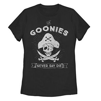 Juniors' The Goonies Never Say Die Pirate Captain Logo Tee
