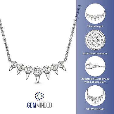 Gemminded 10k Gold 1/6 Carat T.W. Diamond Pendant Necklace
