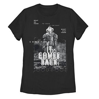 Juniors IT Chapter 2 Grey Scale Pennywise Poster Tee