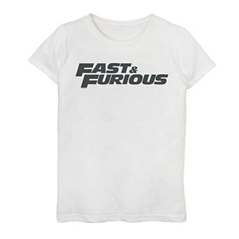 Girls 7-16 Fast & Furious Flat Black Bold Movie Logo Graphic Tee
