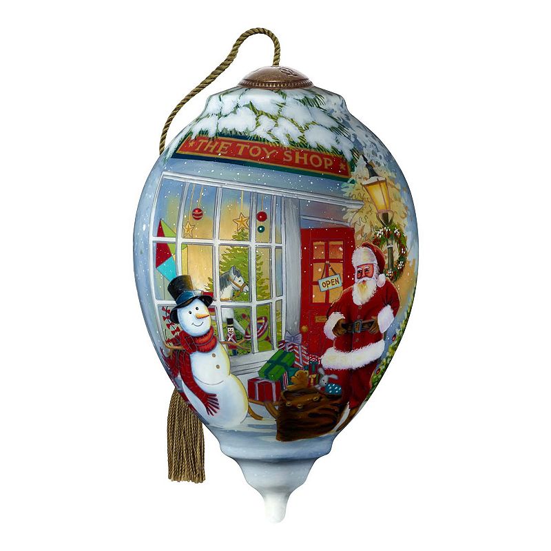 Precious Moments Santa’s Toy Shop Christmas Ornament, Blue