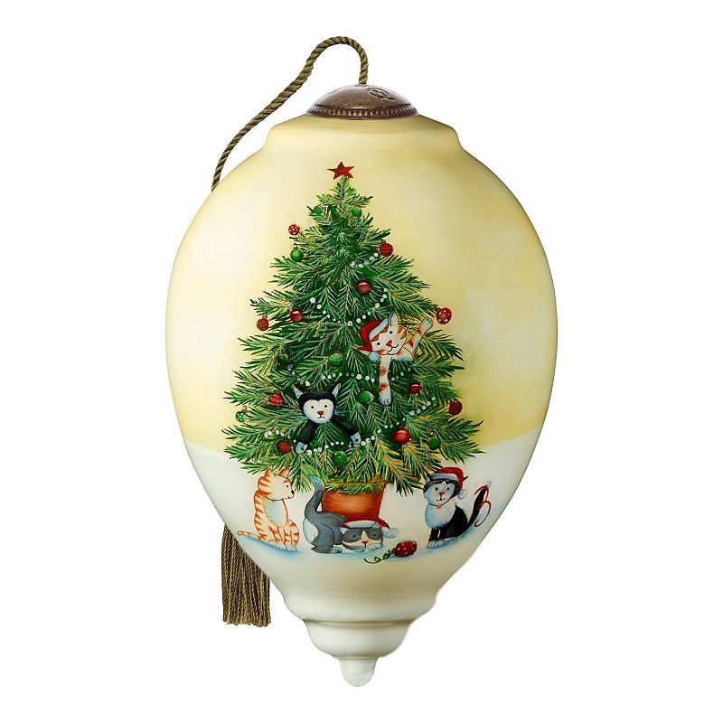 49089967 Precious Moments Christmas Tree Cats Ornament, Yel sku 49089967