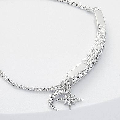 Brilliance Silver Plated "Shine Bright" Charm Bracelet