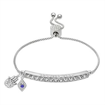 Brilliance Silver Plated "Protected" Charm Bracelet