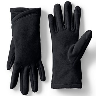 Women's Lands' End Fleece Winter Touchscreen-Compatible Gloves