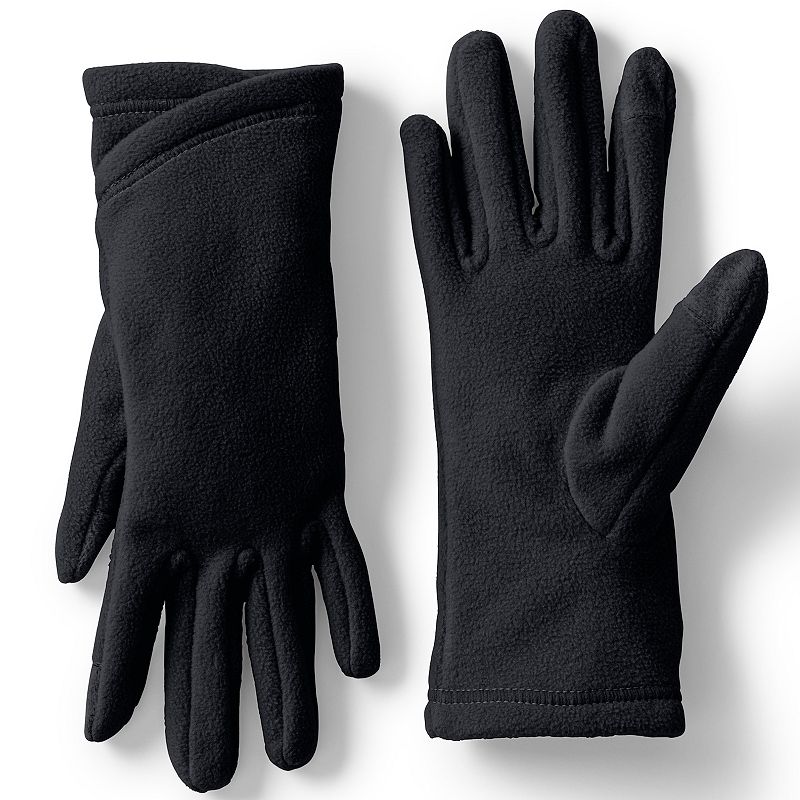 Womens Lands End Fleece Winter Touchscreen-Compatible Gloves, Size: XS, B