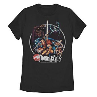 Juniors' ThunderCats Group Shot Vintage Circle Tee