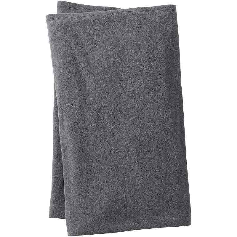 Lands End Twin Fleece Blanket, Dark Grey, King