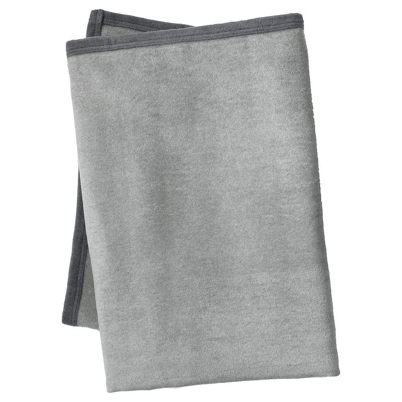 Lands End Sorrento Double Face Reversible Blanket, Grey, Twin