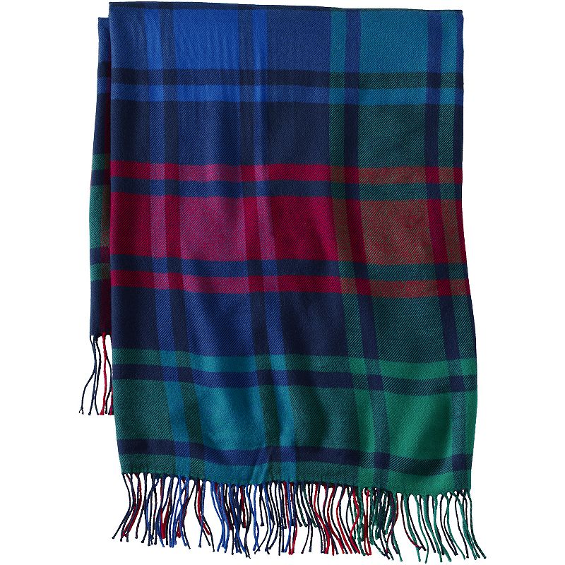 Lands End CashTouch Pattern Throw, Dark Blue