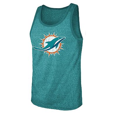 Men's Fanatics Branded Tua Tagovailoa Aqua Miami Dolphins Name & Number Tri-Blend Tank Top