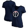 Women's Fanatics Branded Navy Washington Wizards Primary Team Logo V-Neck T-Shirt