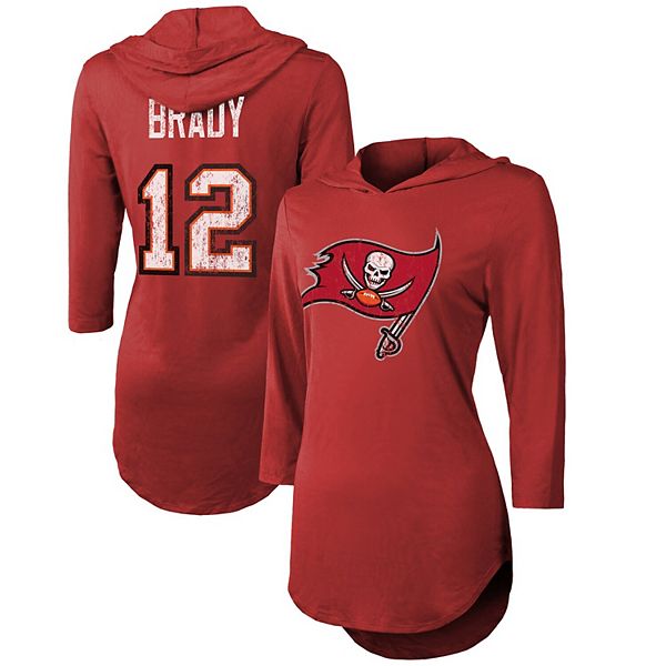 Men's Fanatics Branded Tom Brady Red Tampa Bay Buccaneers Player Icon Name  & Number Pullover Hoodie