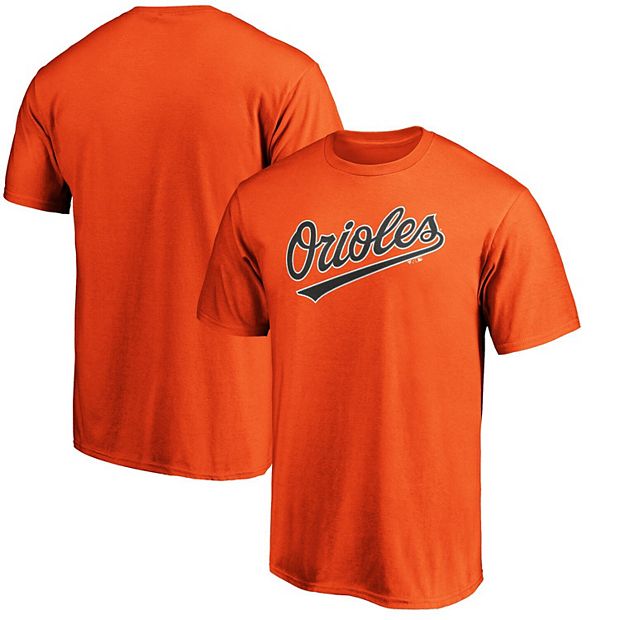 Men's Fanatics Branded Orange Baltimore Orioles Official Wordmark Logo T- Shirt