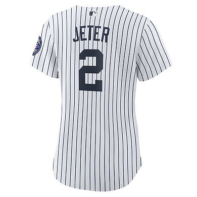 Women's Nike Derek Jeter White/Navy New York Yankees 2020 Hall of Fame Induction Home Replica Player Name Jersey