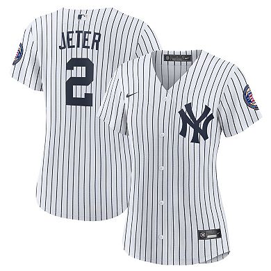 Women's Nike Derek Jeter White/Navy New York Yankees 2020 Hall of Fame Induction Home Replica Player Name Jersey