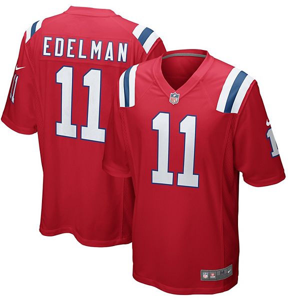 Men's Nike Julian Edelman Red New England Patriots Alternate Game Jersey
