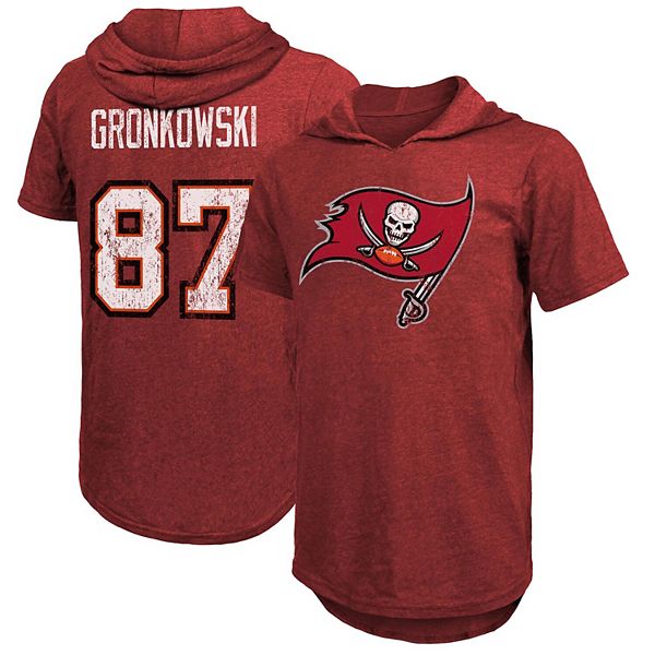 Men's Fanatics Branded Rob Gronkowski Red Tampa Bay Buccaneers Player Name  & Number Tri-Blend Hoodie T-Shirt