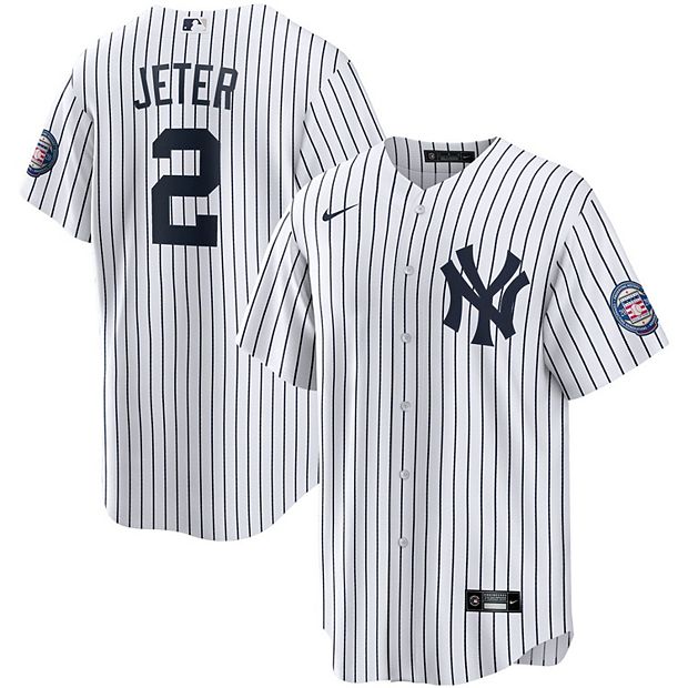 Women's Nike Derek Jeter White/Navy New York Yankees 2020 Hall of Fame  Induction Home Replica Player Name Jersey