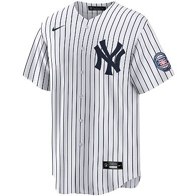 Men's Nike Derek Jeter White/Navy New York Yankees 2020 Hall of Fame Induction Home Replica Player Name Jersey