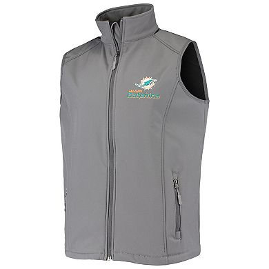 Men's Charcoal Miami Dolphins Archer Softshell Full-Zip Vest