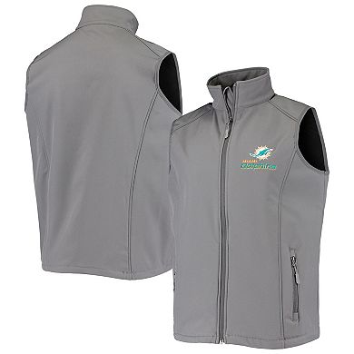 Men's Charcoal Miami Dolphins Archer Softshell Full-Zip Vest