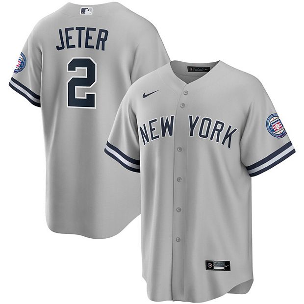 Men's Nike Derek Jeter Gray New York Yankees 2020 Hall of Fame Induction Road Replica Player Name Jersey