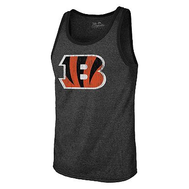 Men's Majestic Threads Joe Burrow Black Cincinnati Bengals Name & Number Tri-Blend Tank Top