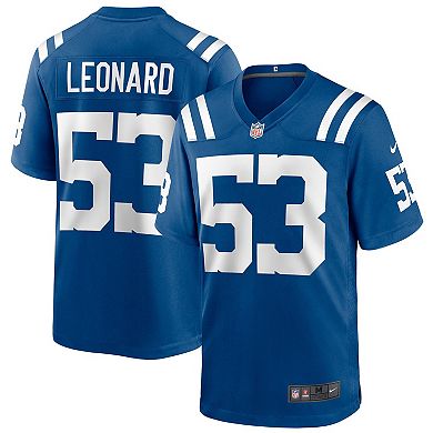 Men's Nike Shaquille Leonard Royal Indianapolis Colts Game Player Jersey