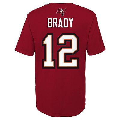 Preschool Tom Brady Red Tampa Bay Buccaneers Mainliner Player Name Number T Shirt